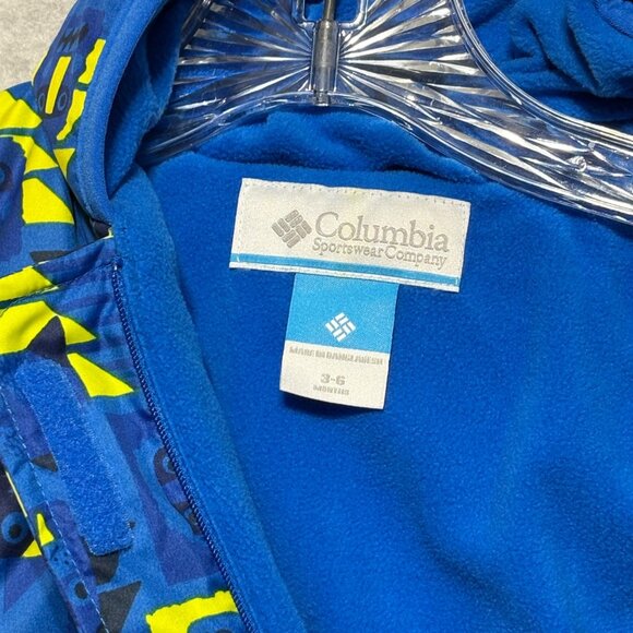 Columbia Snowsuit 3-6 months Snuggly Bunny Infant Bunting Blue Yellow Owls Fox - Picture 5 of 11